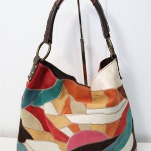 Lucky Brand Sunrise Sunset patch leather shoulder bag